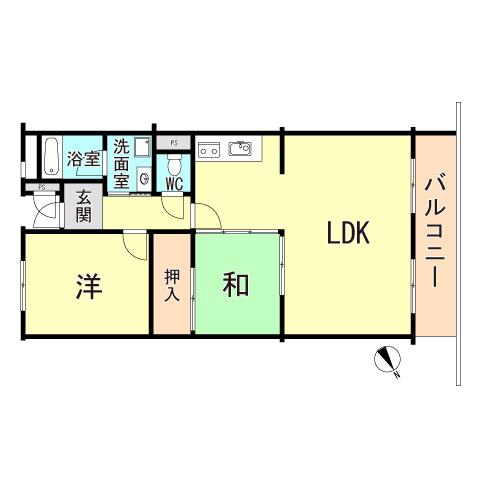 ハイツ東朝霧(3LDK/1階)の間取り写真