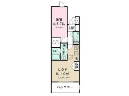 HEATHGATE DAIZAWA(1LDK/1階)の間取り写真