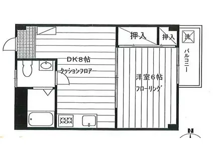 大幹荘(1K/2階)の間取り写真