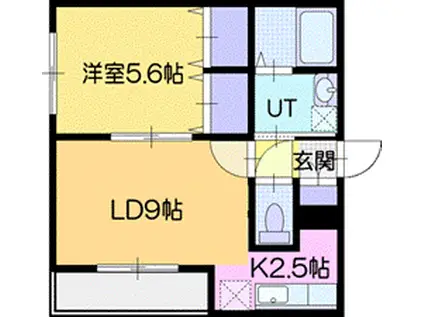 PRIME千歳朝日町(1LDK/2階)の間取り写真