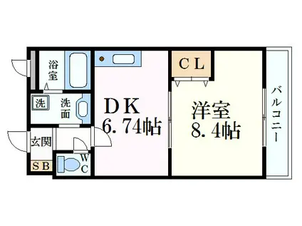 ウイングス神姫(1DK/5階)の間取り写真