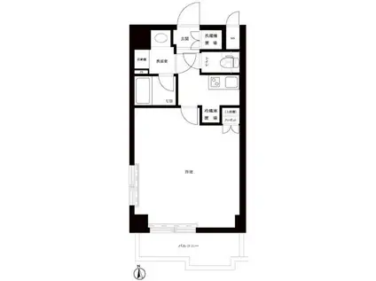 ルーブル南麻布(1K/11階)の間取り写真