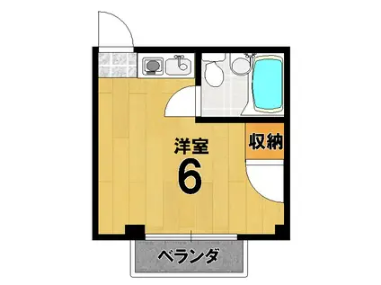 カーサ東一条(ワンルーム/2階)の間取り写真