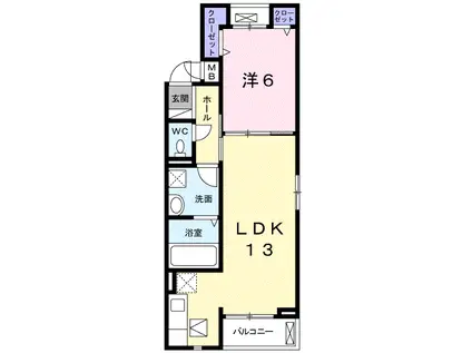 メトロノーム石神(1LDK/1階)の間取り写真