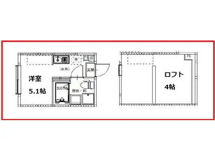 金町ベース(ワンルーム/1階)の間取り写真