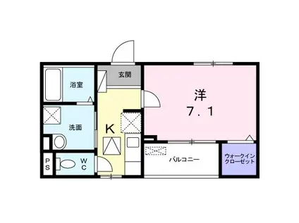 パラッツォ プリート(1K/1階)の間取り写真