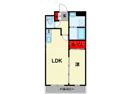 セントフォールTATEIWA(1LDK/8階)の間取り写真