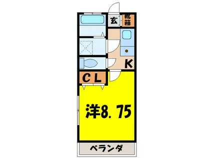コンフォートIII(1K/1階)の間取り写真