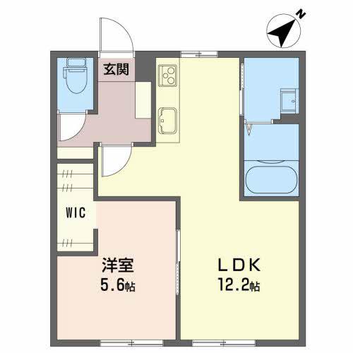 フロール(1LDK/1階)の間取り写真