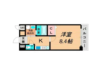 メゾンプロムナード(1K/1階)の間取り写真