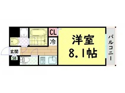 エグゼ大阪ドームII(1K/3階)の間取り写真