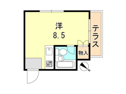 かたおかマンション(ワンルーム/1階)の間取り写真