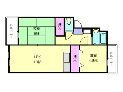 フォーサイト老司RENATUS(2LDK/4階)の間取り写真