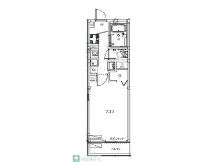 クアドリフォリオ川越(1K/1階)の間取り写真