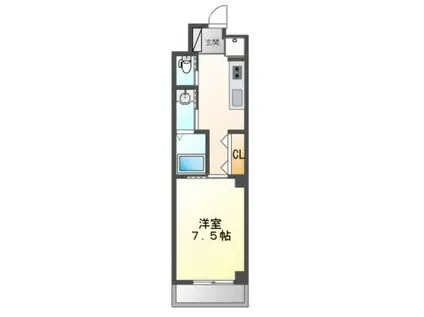 コンソラータ谷上(1K/3階)の間取り写真