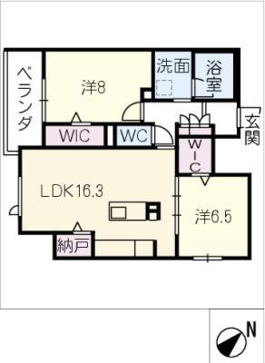 アンビエラ宝が丘(2SLDK/2階)の間取り写真