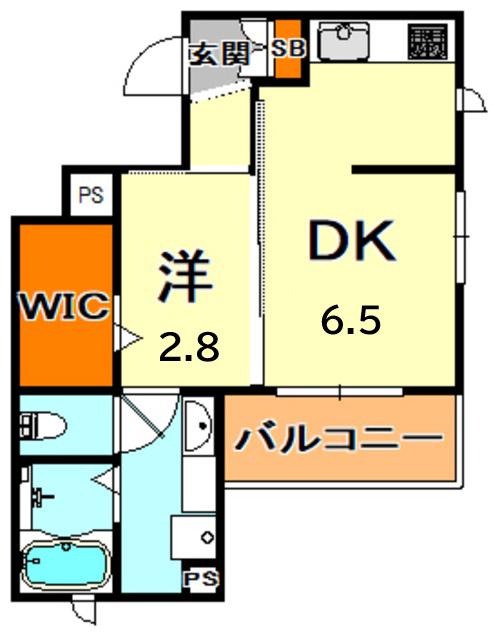 COMFORT御影本町(1DK/3階)の間取り写真