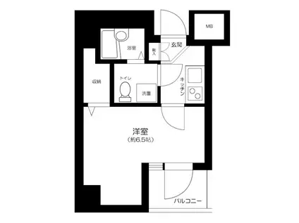 ステージグランデ文京小石川(1K/6階)の間取り写真