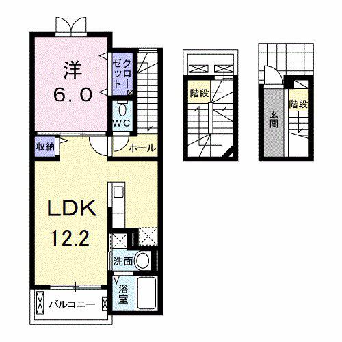 パティオ・スカイ VII(1LDK/3階)の間取り写真