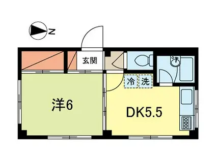 エスポワール・メゾン(1DK/2階)の間取り写真
