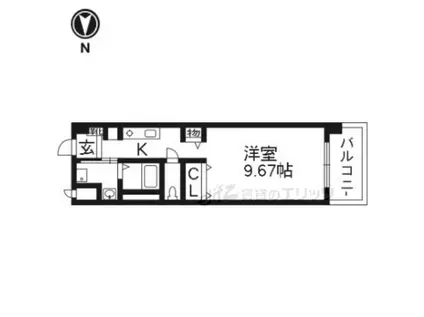 メトロノーム(1K/4階)の間取り写真