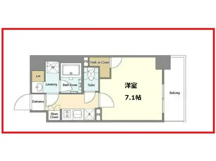 オルサスウメジマ(1K/3階)の間取り写真