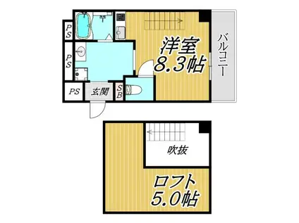 キューブ南塚口II(1LDK/1階)の間取り写真