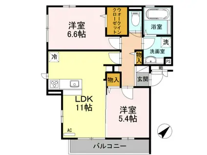 グラン ソレイユ(2LDK/3階)の間取り写真