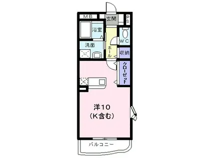 エーデルハイムローゼ(ワンルーム/3階)の間取り写真