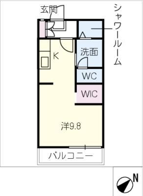 サンシャトー秋桜(ワンルーム/1階)の間取り写真