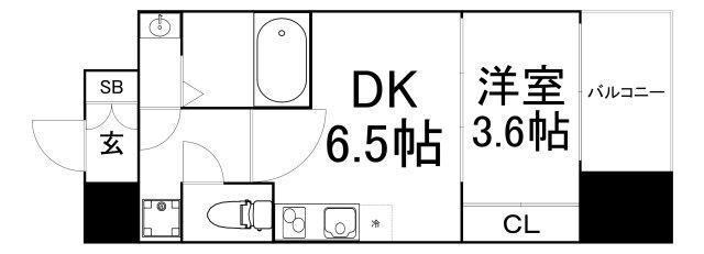 セレニテ北久宝寺(1DK/9階)の間取り写真