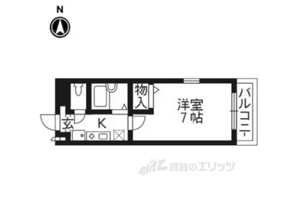 サンパレス紫野(1K/3階)の間取り写真