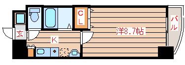 LA DOUCEUR宮町(1K/6階)の間取り写真