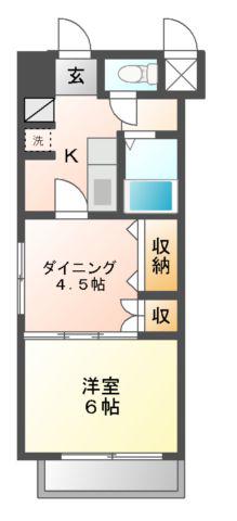 ハートレイクマンション(1DK/3階)の間取り写真