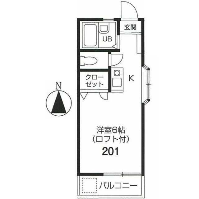 エルドラドくにたち(ワンルーム/2階)の間取り写真