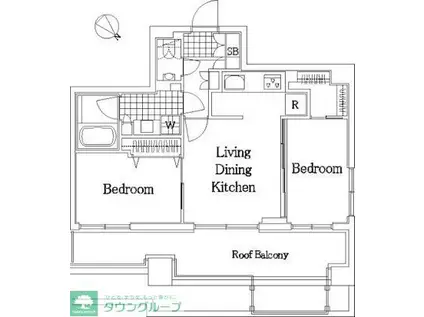 ザ・レジデンス・オブ・トーキョーH19(2LDK/7階)の間取り写真