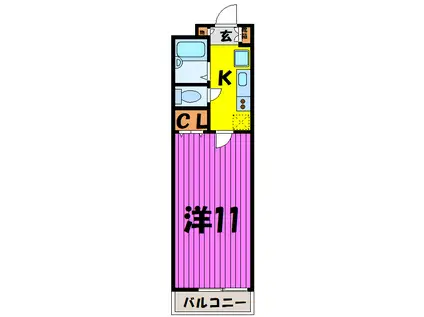 シティテラス籠原(1K/2階)の間取り写真