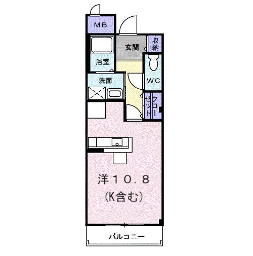 ブリーズメゾン(ワンルーム/2階)の間取り写真
