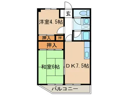 ウィンピア北方(2DK/3階)の間取り写真