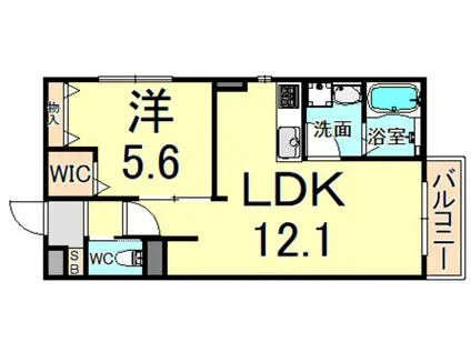 REGULUS(1LDK/2階)の間取り写真
