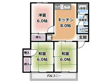 フレグランス・J(3DK/2階)の間取り写真