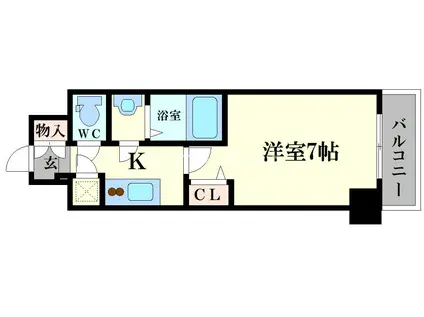 ファーストステージ梅田ウエスト(1DK/5階)の間取り写真