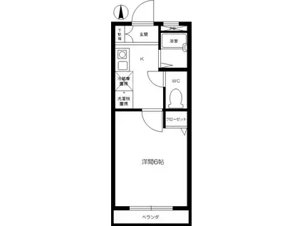 キャトルセゾン(1K/1階)の間取り写真