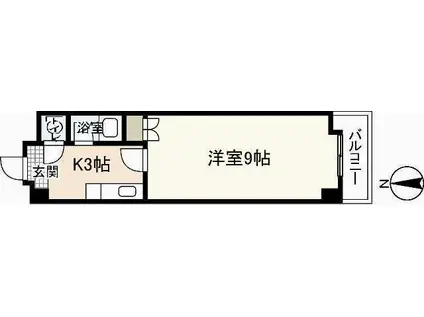 RESIDENCE西宮(1K/6階)の間取り写真