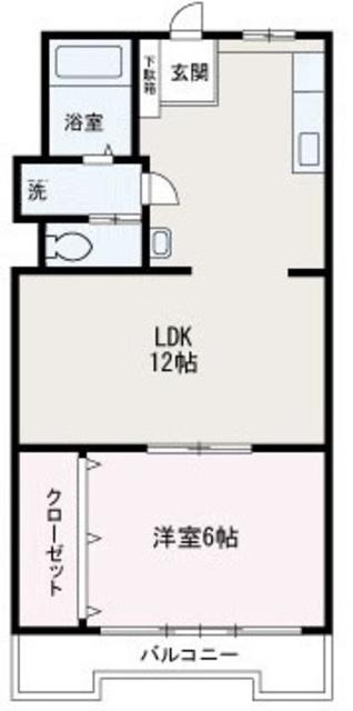 宮原マンション(1LDK/2階)の間取り写真