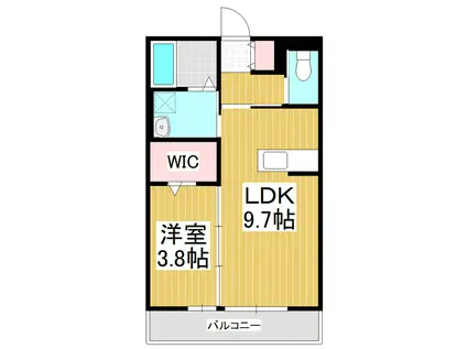 クロシェットF3(1LDK/1階)の間取り写真