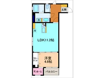 NEXUS金沢駅西(1LDK/2階)の間取り写真