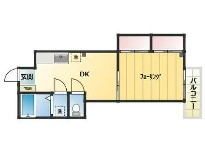 カーサ遠山(1DK/3階)の間取り写真