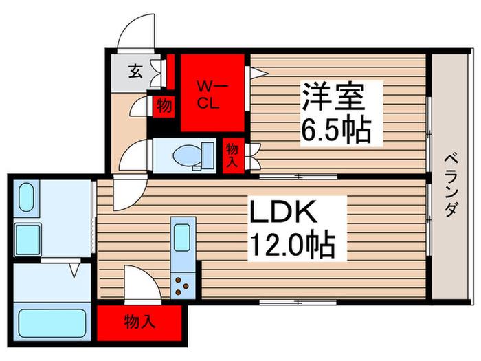 PLUSLIN GARDEN(1LDK/2階)の間取り写真