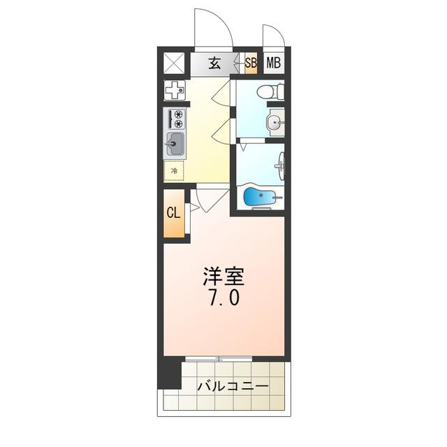 大阪ウエストレジデンスII(1K/8階)の間取り写真